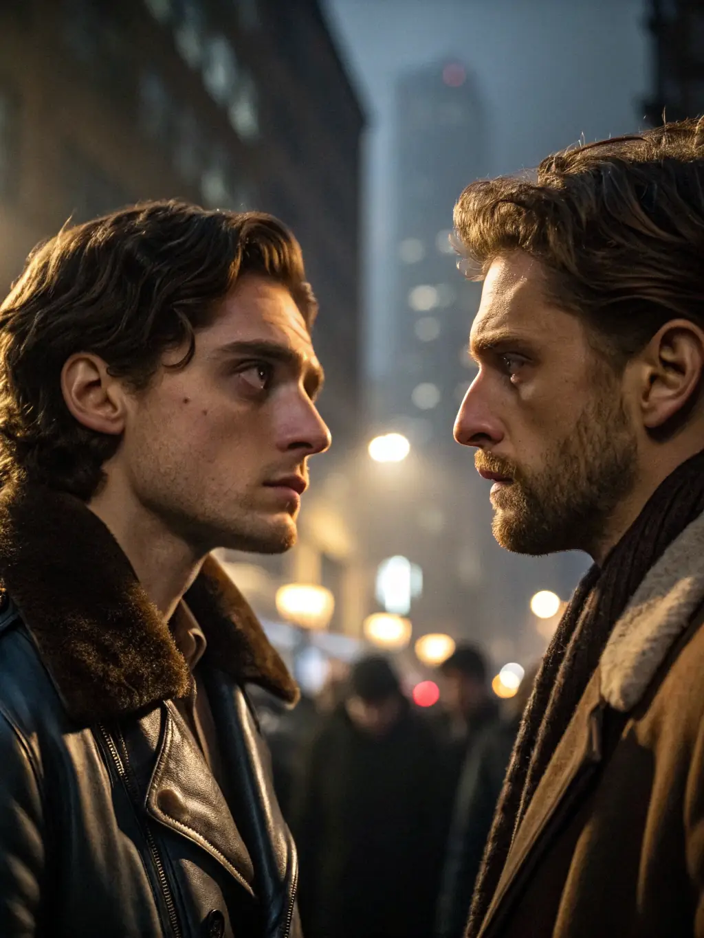 A still from a recent French art-house film screened by APC, showcasing a poignant scene with two actors in a dimly lit cafe, emphasizing the film's emotional depth and artistic cinematography.